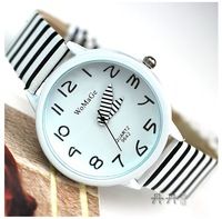 couro zebra stripe unisex liga de quartzo
