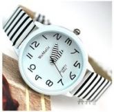 couro zebra stripe unisex liga de quartzo